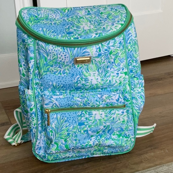 NWT Lilly Pulitzer Large Capacity Insulated Backpack Cooler Dandy Lions Preppy main image 2